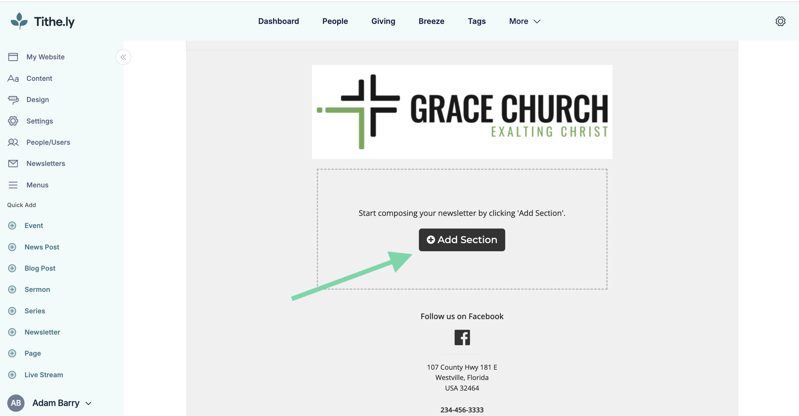 Sites Newsletter Add Section.png