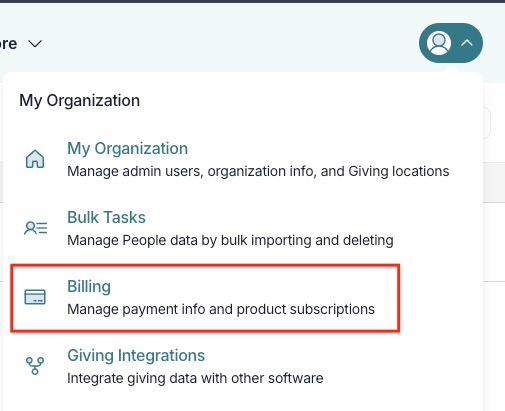 Organization Settings in top right corner, select billing and then Tax Exemptions on the left hand menu